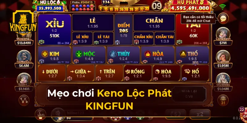 Mẹo chơi Keno Lộc Phát KINGFUN